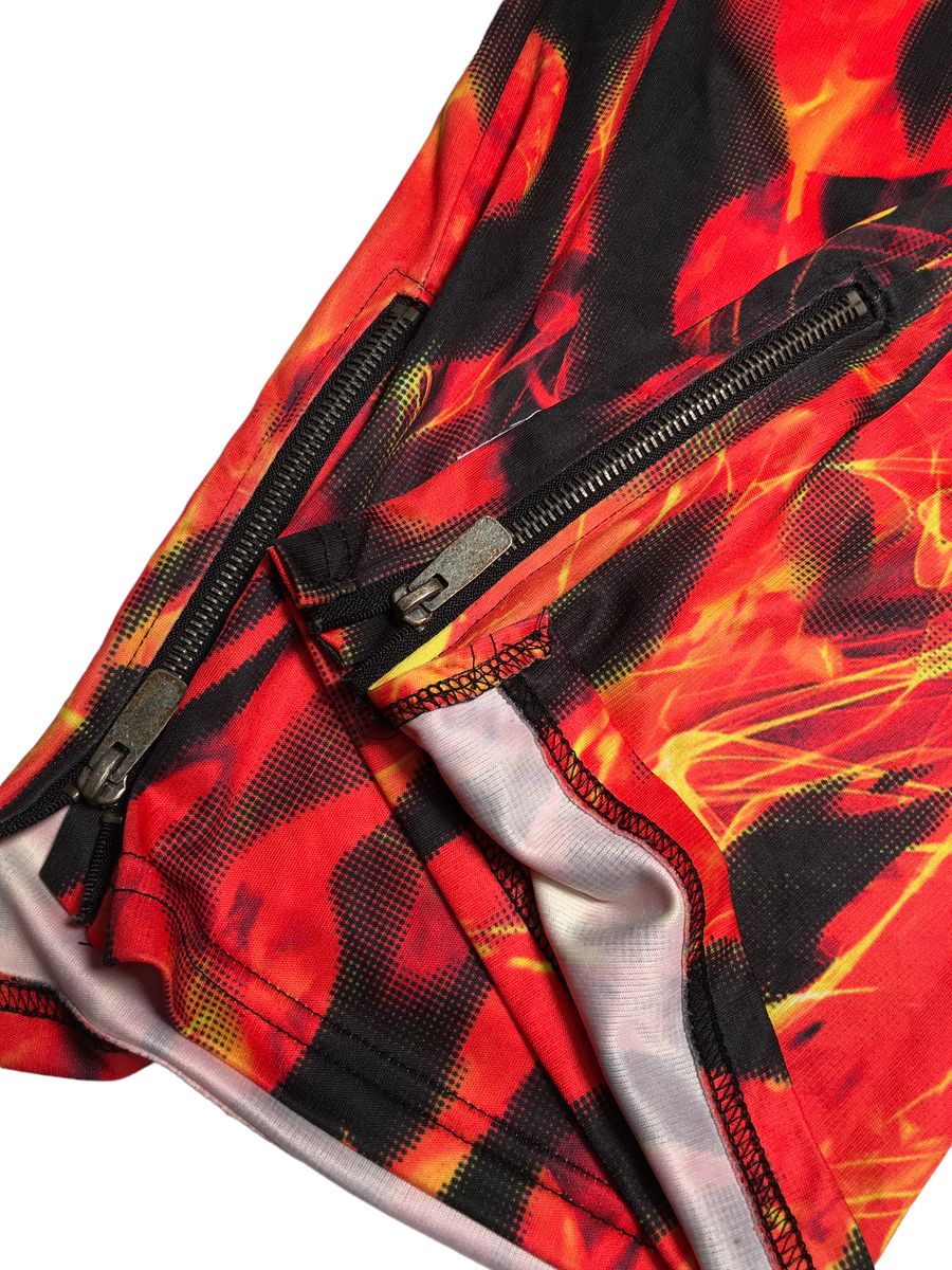 Sonneti World Tour Flame Print Red Zipped T Shirt Boys 12 13yrs