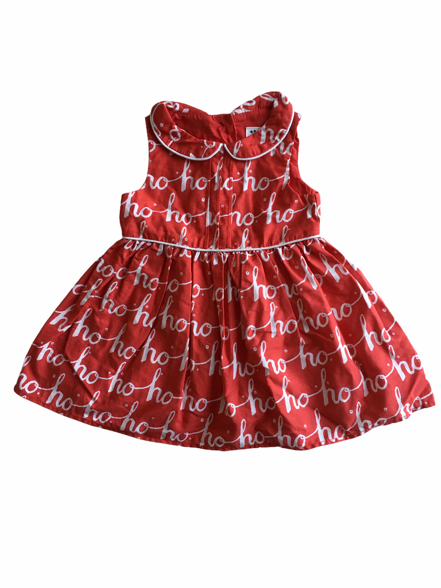 Next Baby Girls Red White Christmas Ho Ho Ho Print Dress Girls 0 1m