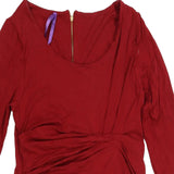 Seraphine Maternity Red Gathered Front 3/4 Sleeve Bodycon Dress - Size Maternity UK 12