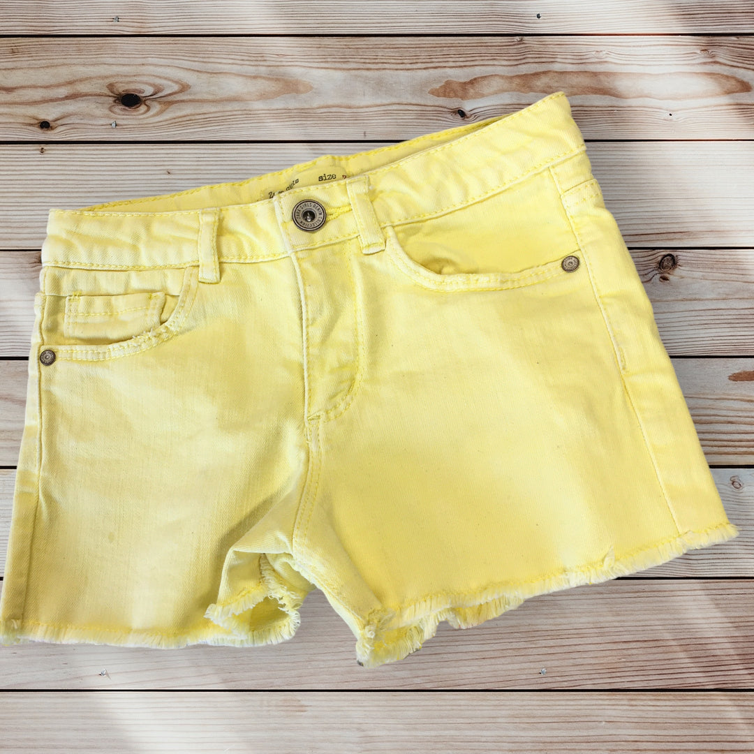 Yellow jeans shorts on sale