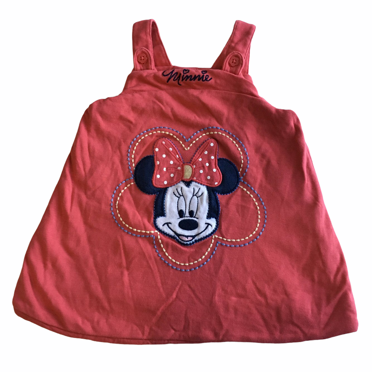 Disney Baby at George Girls Red Minnie Mouse Soft Jersey Dungaree