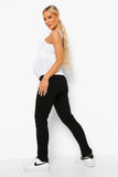 Brand New Boohoo Maternity Stretch Split Skinny Jeans Washed Black - Sizes UK 8-16