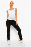 Brand New Boohoo Maternity Stretch Split Skinny Jeans Washed Black - Sizes UK 8-16