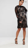 Brand New Asos Maternity High Neck Black Lace Mini Party Evening Dress - Size Maternity UK 6