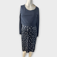 Brand New Mamalicious Arianna Navy Organic Cotton Nursing Dress - Size Maternity M UK 10-12