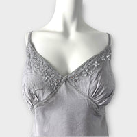 Blooming Marvellous Grey/Silver Sparkly Jewel Embellished Strappy Top - Size Maternity UK 8