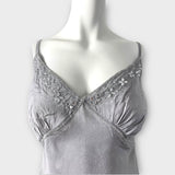 Blooming Marvellous Grey/Silver Sparkly Jewel Embellished Strappy Top - Size Maternity UK 8