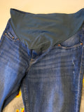 H&M Mama Super Skinny High Rib Stonewash Blue Over Bump Jeans - Size Maternity XL UK 20-22