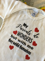 Babidu White Parents Do Wonders Slogan Toddler S/S Bodysuit - Unisex 18m