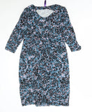 Seraphine Maternity Turquoise/Black/Pink Twist Front Bodycon Dress - Size Maternity UK 10