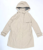 DP Maternity Beige Hooded Raincoat Mac Belted Jacket - Size Maternity UK 16
