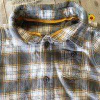 M&S Grey/Yellow White Checked Shirt Bodysuit - Boys 0-3m