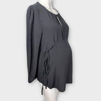 Brand New Seraphine Elin Black Keyhole Maternity Blouse - Size Maternity L UK 14-16