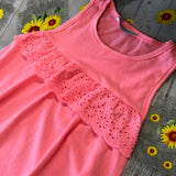 Primark Neon Orange Sleeveless Jersey Summer Dress - Girls 6-7yrs