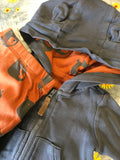 Mac & Moon Charcoal/Orange Bear Pint Hoodie Outfit - Boys Newborn
