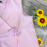 Vintage F&F Girls Pink V Neck Sleeveless Flower Top - Girls 6-7yrs