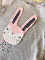 Next Grey/Pink Bunny Applique Girls T-Shirt - Girls 3-4yrs