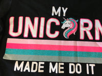 Pep & Co My Unicorn Made Me Do It Black L/S Top - Girls 6-7yrs