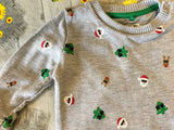 Mothercare Grey Ditzy Festive Print Baby Christmas Jumper - Unisex 6-9m