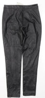 Brand New River Island Girls Black Faux Leather Trousers - Girls 11yrs