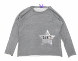 Seraphine Maternity Grey LIFE Sequin Star L/S Lounge Top - Size Maternity S UK 8-10