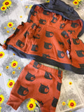 Mac & Moon Charcoal/Orange Bear Pint Hoodie Outfit - Boys Newborn
