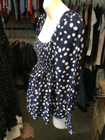 New Look Maternity Navy/White Spotted Smock Top - Size Maternity UK 12