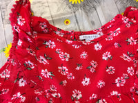 Primark Red Viscose Floral Print Top - Girls 7-8yrs