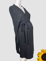 DP Maternity Black Thin Knit Long Length Cardigan with Belt - Size Maternity UK 10