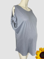 New Look Maternity Sky Blue Cold Shoulder Top - Size Maternity UK 16