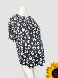 New Look Maternity Monochrome Print Boxy S/S Top - Size Maternity S UK 8-10