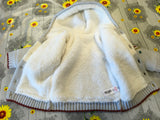 Nutmeg Grey Fair Isle Thick Knitted Hooded Cardigan - Unisex 0-3m