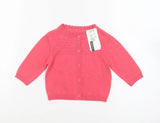 Brand New M&S Autograph Bright Pink Baby Cardigan - Girls 0-3m
