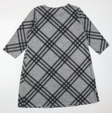 George Maternity Grey Soft Knitted Checked Tunic Dress - Size Maternity UK 16