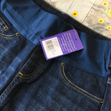 Brand New Seraphine Maternity Blue Denim Mini Skirt - Size Maternity UK 6