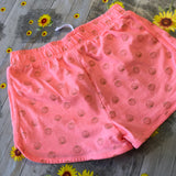 Dunnes Neon Orange Gold Seashell Print Stretch Shorts - Girls 8-9yrs