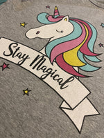 B&M Stay Magical Grey Unicorn Vest Top - Girls 7-8yrs