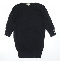 Next Maternity Black Long Length Thin Knit Jumper - Size Maternity UK 10