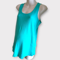 M2B at Mothercare Green Ribbed Summer Vest Top - Size Maternity L UK 16-18