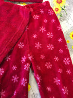 Primark Red Reindeer Cosy Fleece Christmas Pyjamas - Girls 3-4yrs