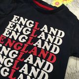 Tu England Flag Motif Navy T-Shirt - Boys 12-18m