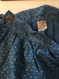 Frugi Bloom Organic Cotton Fern Pinafore Dress Scatter Spot Blue - Size Maternity UK 12