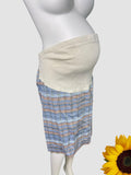 Mammy Maternity Vintage Blue Checked Over Bump Skirt - Size Maternity UK 18