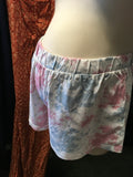 New Look Maternity White Pastel Blue & Pink Jersey Shorts - Size Maternity M UK 12-14