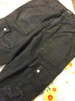 New Look 915 Generation Black Denim Distressed Cargo Trousers - Girls 13yrs