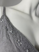 Blooming Marvellous Grey/Silver Sparkly Jewel Embellished Strappy Top - Size Maternity UK 8