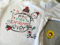 Nutmeg My First Christmas Ever White L/S Baby Top - Unisex 6-9m