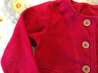 Matalan Warm Fleece Red Button Front Jacket - Girls 2-3yrs