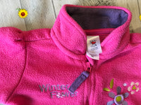 Vintage C&A Pink Winter Flower Fleece Jumper - Girls 3-6m