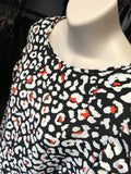 George Maternity Monochrome & Orange Animal Print Ruched Sleeve Midi Dress - Size Maternity UK 20